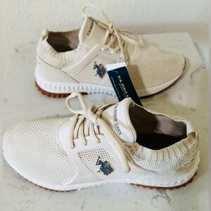 NWT -Women U.S. Polo Assn. Cream Athletic Shoes - Size 8